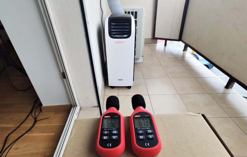 Pomiar głośności; klimatyzator Eberg Qubo Q40NE