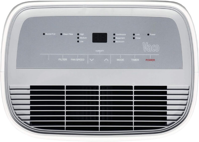 Osuszacz powietrza VACO VC3054, panel sterowania