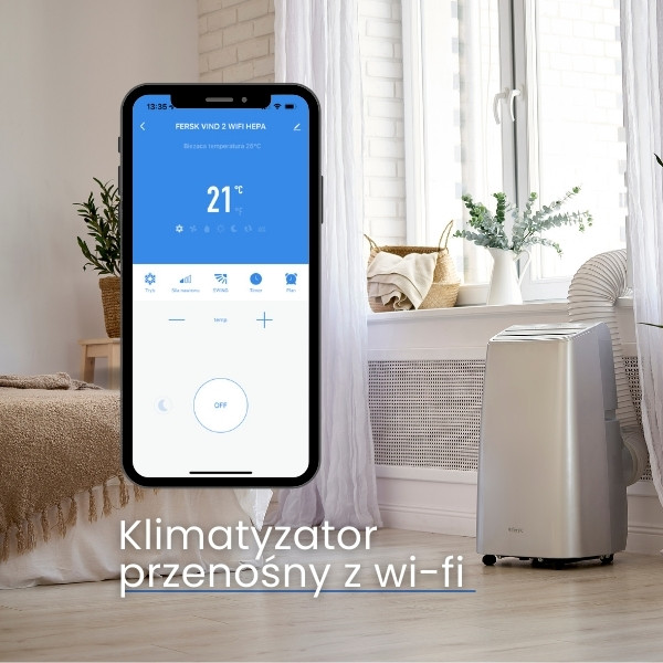 klimatyzator z wifi aplikacja mobilna Fersk Vind 2