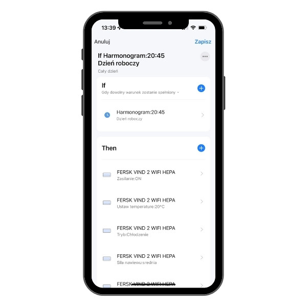 aplikacja mobilna klimatyzator przenosny z wifi