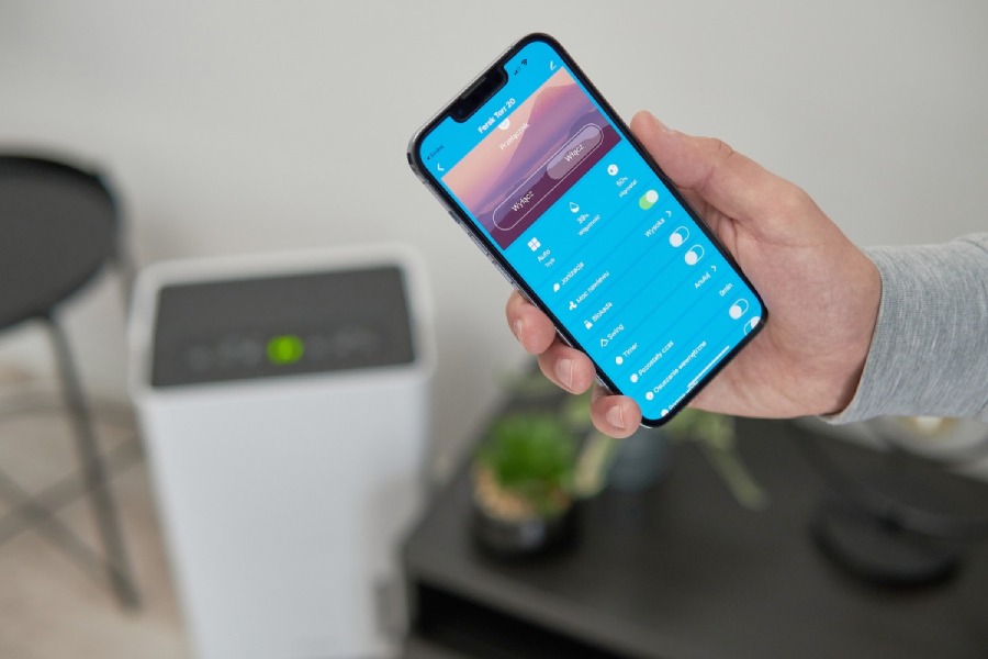 Aplikacja mobilna w osuszaczu powietrza Fersk Torr 20