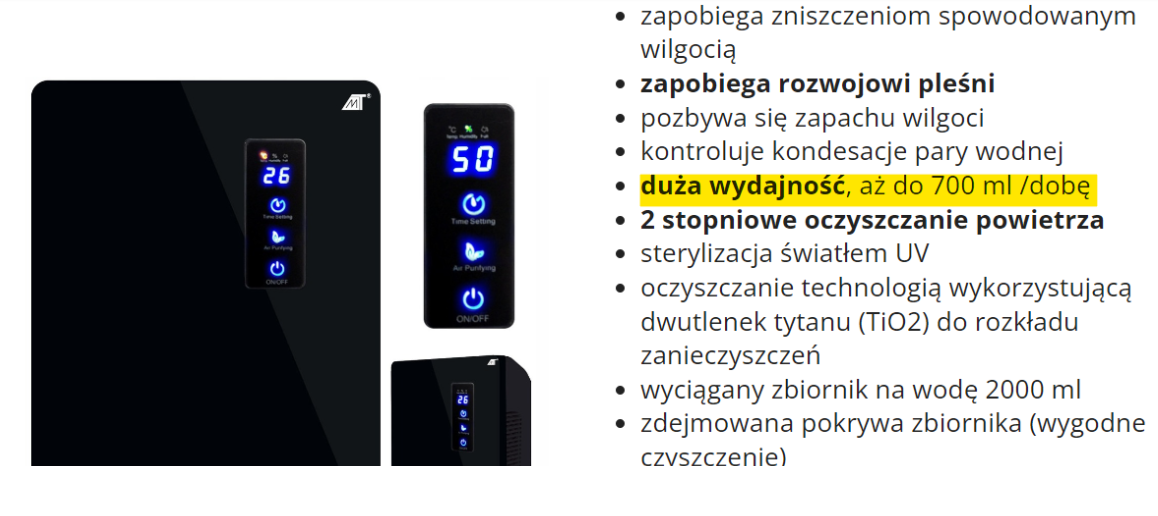 Opis osuszacza Malatec