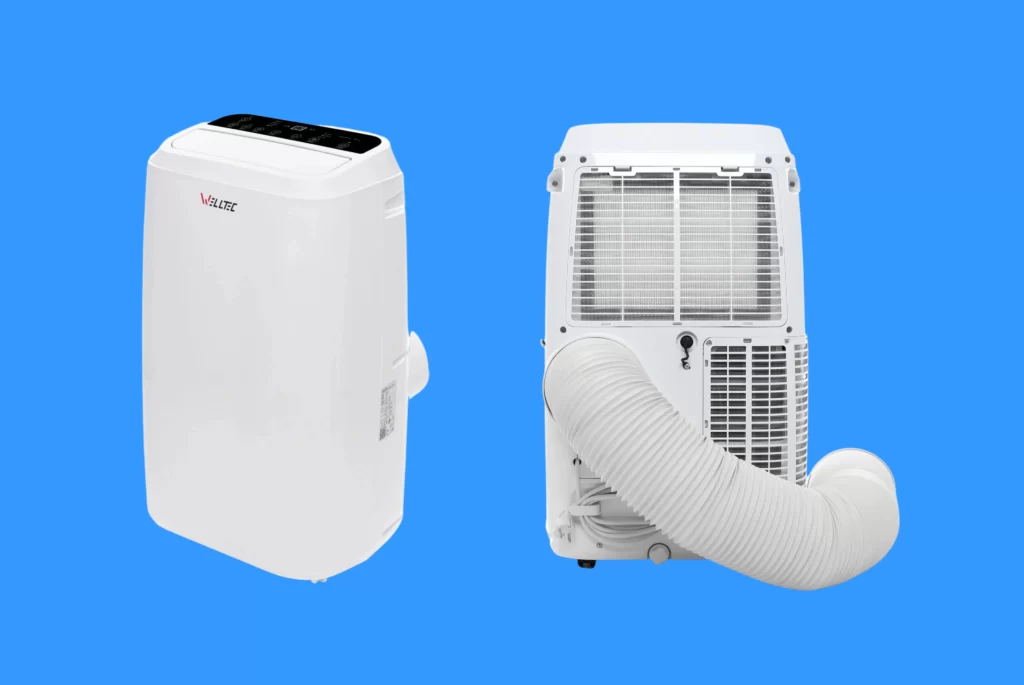 Klimatyzator Weltec ACN z przodu i z tyłu